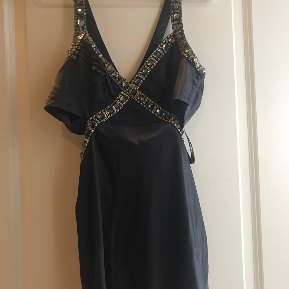 Bebe black satin embellishment camisole top size M